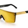 Lazer Face Sunglasses: Black/Gold Metal Customs