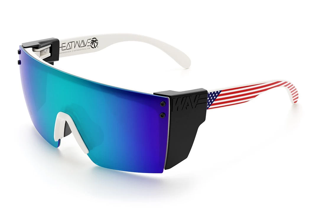 Lazer Face Sunglasses: WHITE FRAME Stars & Stripes USA Z87 - Image 4