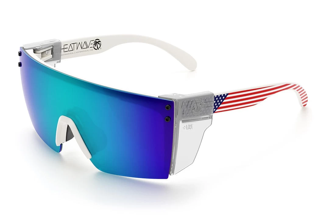 Lazer Face Sunglasses: WHITE FRAME Stars & Stripes USA Z87 - Image 6