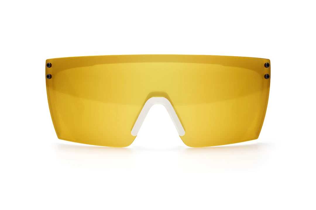 Lazer Face White Frame Sunglasses: WHITE/GOLD METAL Customs - Image 2
