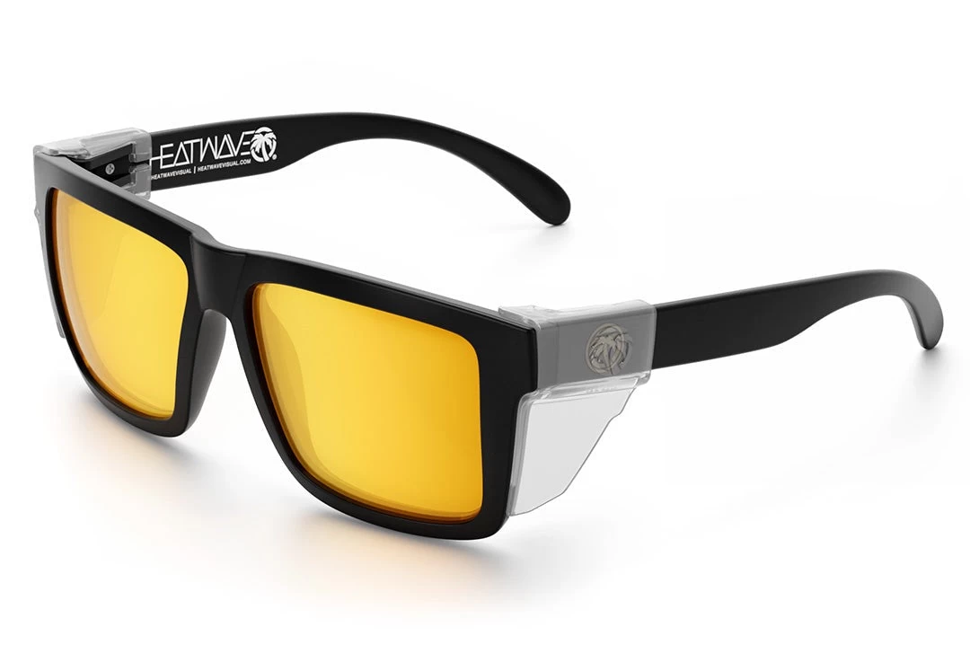 XL VISE Z87 Sunglasses Black Frame: Gold Lens - Image 4