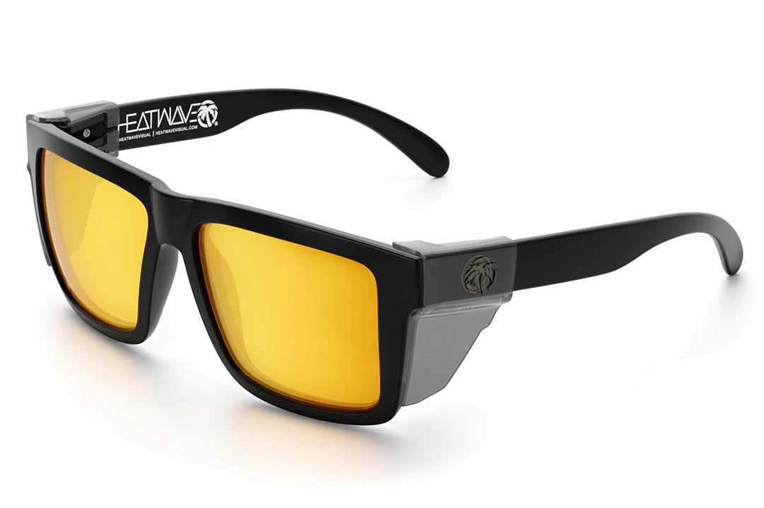 XL VISE Z87 Sunglasses Black Frame: Gold Lens - Image 3