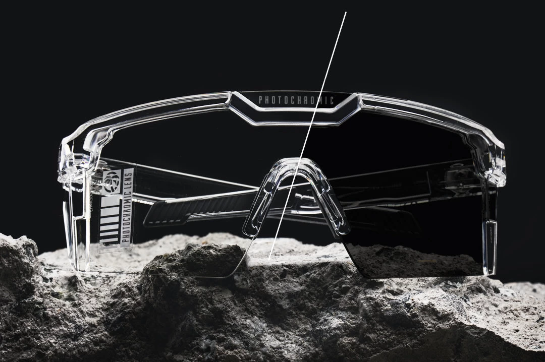 Future Tech Sunglasses: Vapor Clear Frame Photochromic Lens Z87+ - Image 2